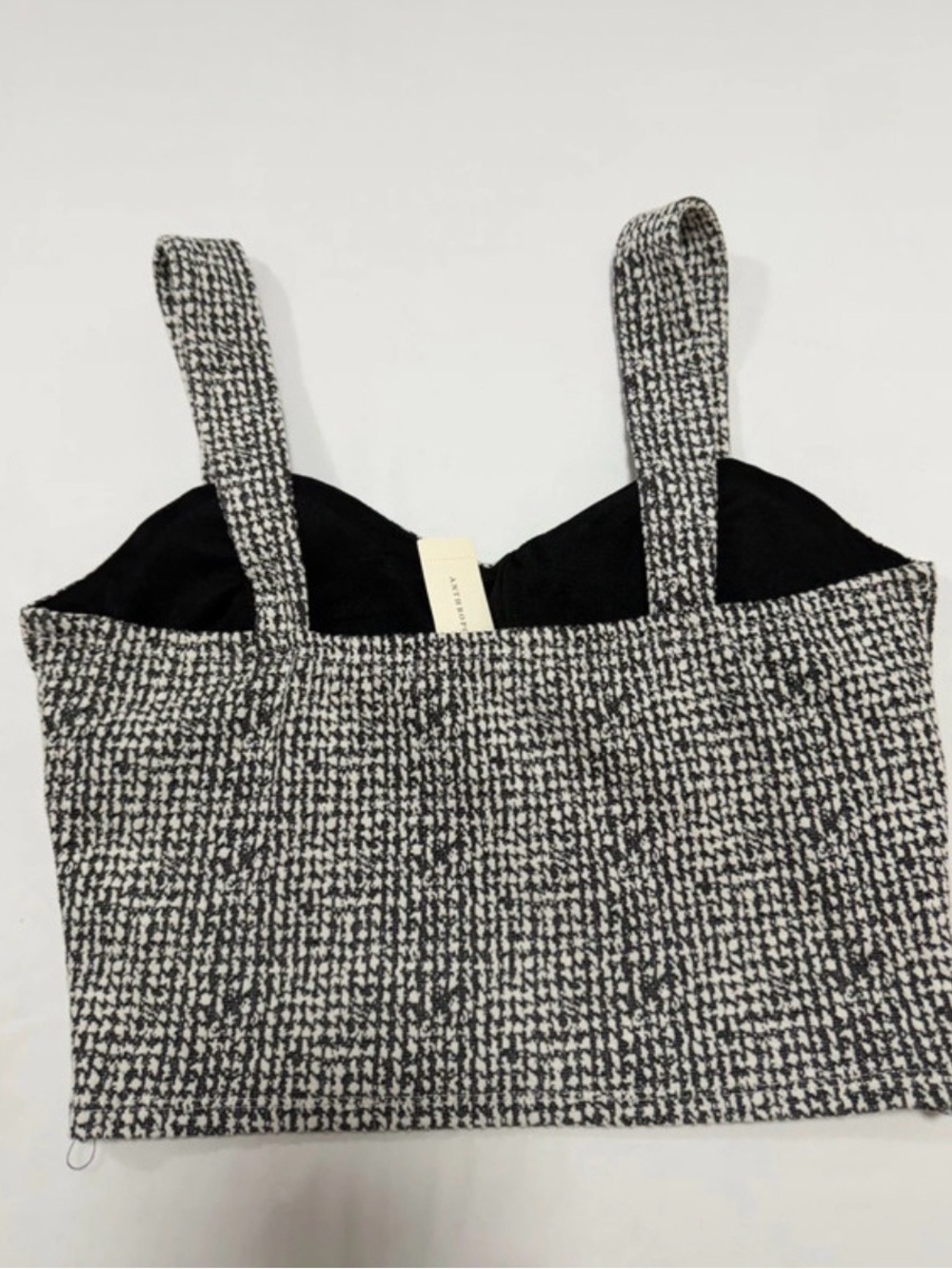 NWT Anthropologie Houndstooth Bustier Crop Top - Size M - Picture 6 of 8